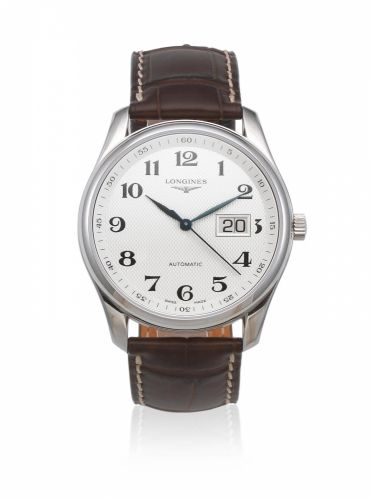Longines. A stainless steel automatic calendar wristwatch
