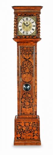 A late 17th century walnut and marquetry inlaid longcase clock