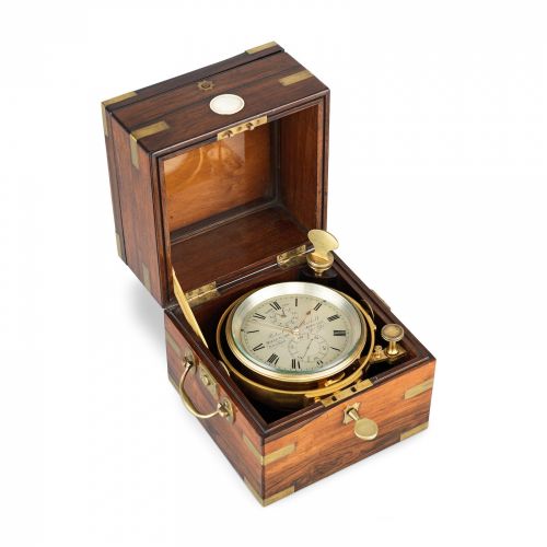 A good mid 19th century two day rosewood marine chronometer