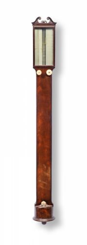 A good late 18th century mahogany stick barometer