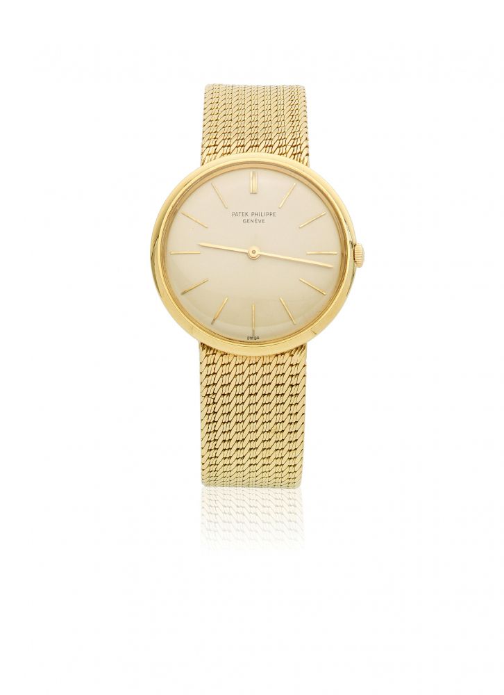 Patek Philippe. An 18K gold manual wind bracelet watch