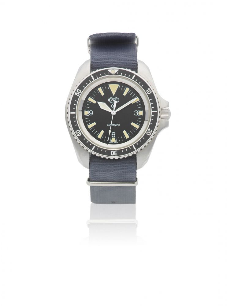 CWC. A stainless steel automatic military issue divers wristwatch sold by Silvermans to civilian and British military personnel