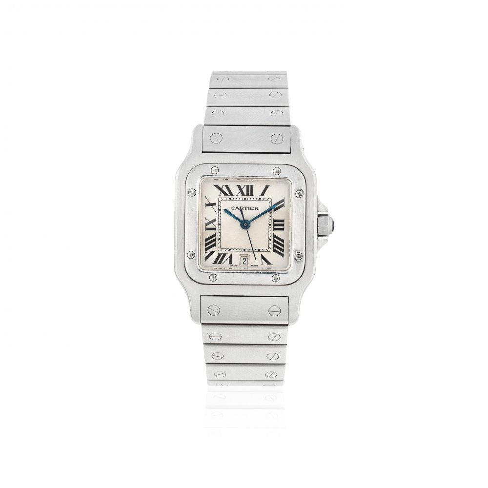 Cartier. A stainless steel quartz calendar bracelet watch