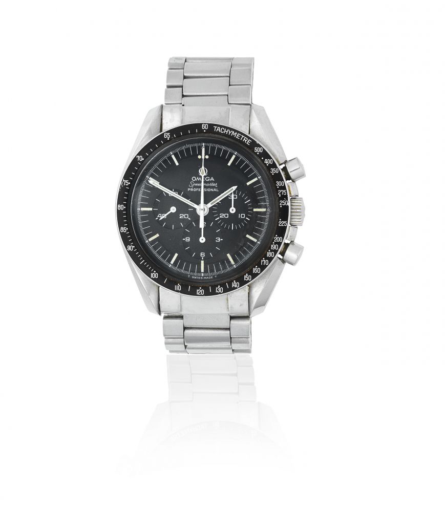 Omega. A stainless steel manual wind chronograph bracelet watch
