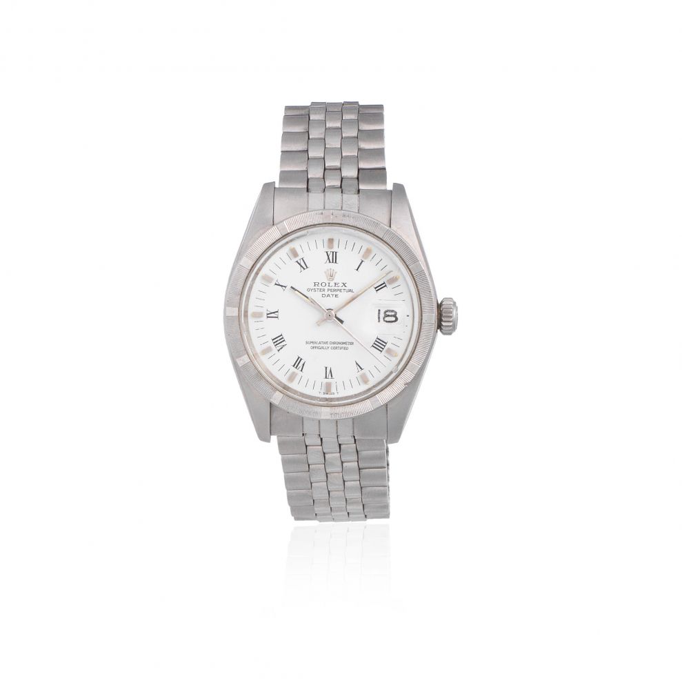 Rolex. A stainless steel automatic calendar bracelet watch