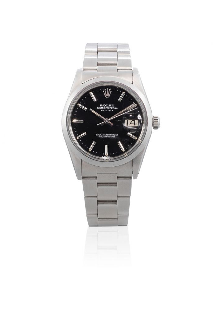 Rolex. A stainless steel automatic calendar bracelet watch