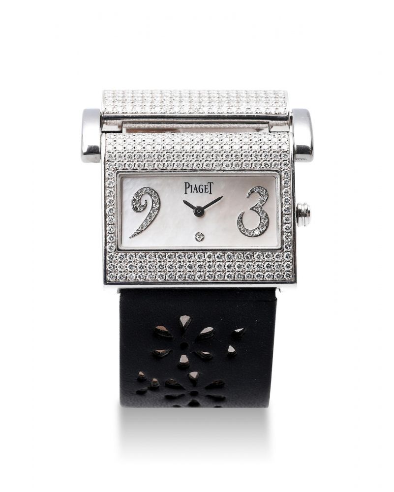 Piaget | Miss Protocole XL, A Fine White Gold and Diamond-set Wristwatch with Mother-of-Pearl Dial, Circa 2005