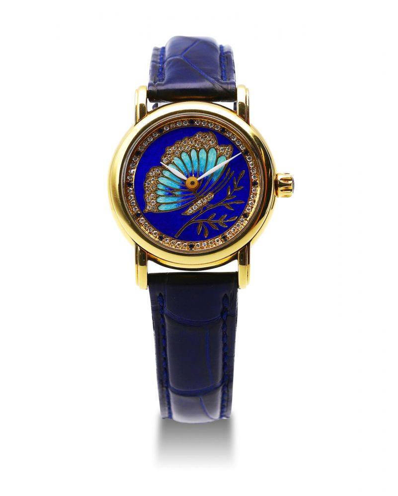 Ulysse Nardin | San Marco, A Fine Yellow Gold Wristwatch with Champlevé Enamel and Diamond-Set Dial, Circa 1995