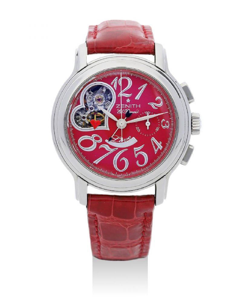 Zenith | El Primero-Chronomaster Open - Love, A Stainless Steel Chronograph Wristwatch, Circa 2004