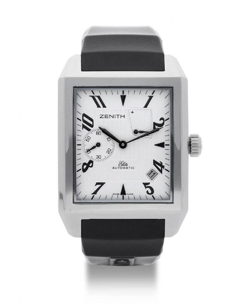 Zenith | Elite Port Royal Power Reserve, A Stainless Steel Wristwatch with Date and Power Reserve Indicator, Circa 2009