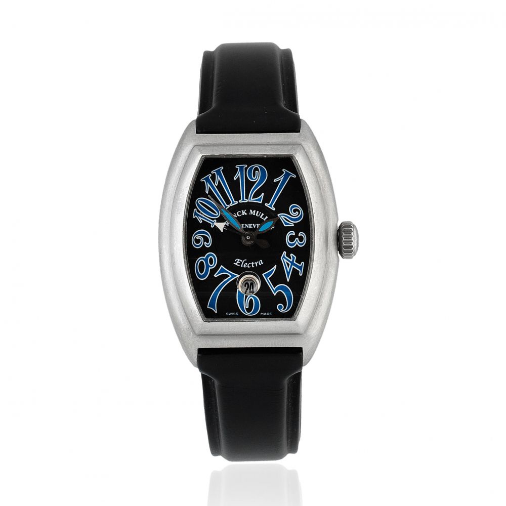 Franck Muller. A Limited Edition lady's stainless steel automatic tonneau form calendar wristwatch