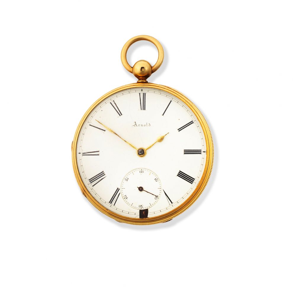 J.R. Arnold & Charles Frodsham, 84 Strand, London. An 18K gold key wind open face pocket watch