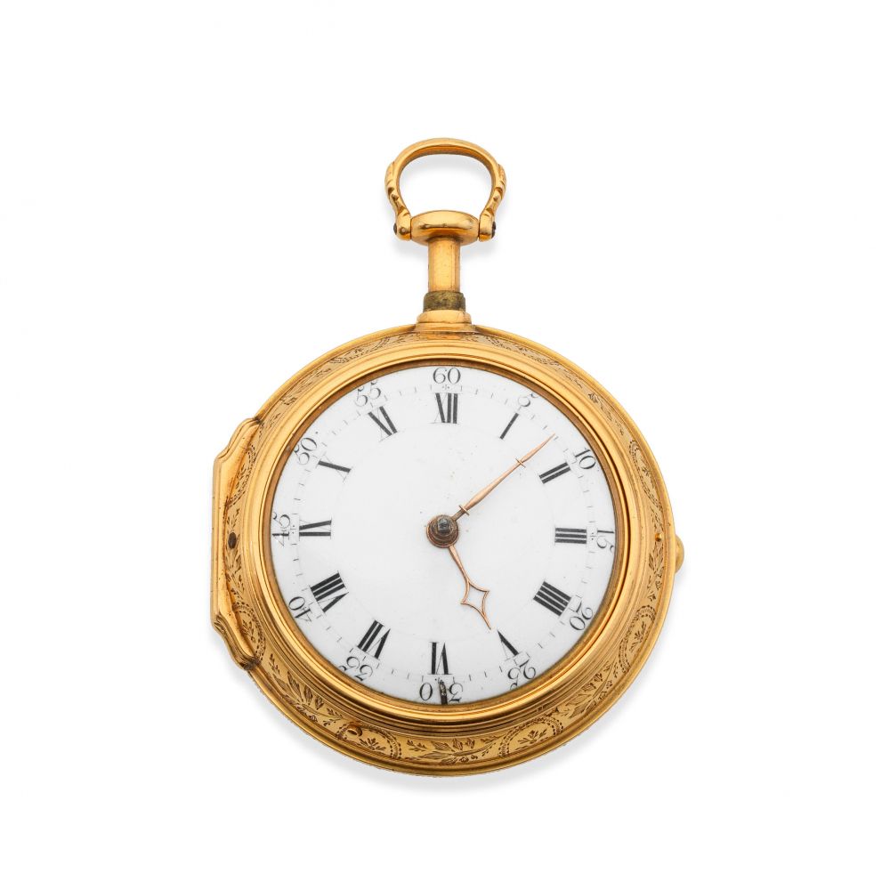 William Allam, London. A gilt metal key wind pair case pocket watch