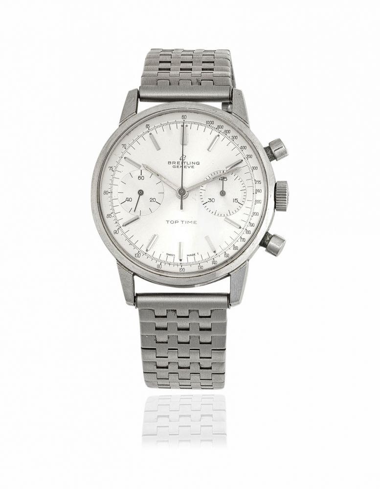 Breitling. A stainless steel manual wind chronograph bracelet watch