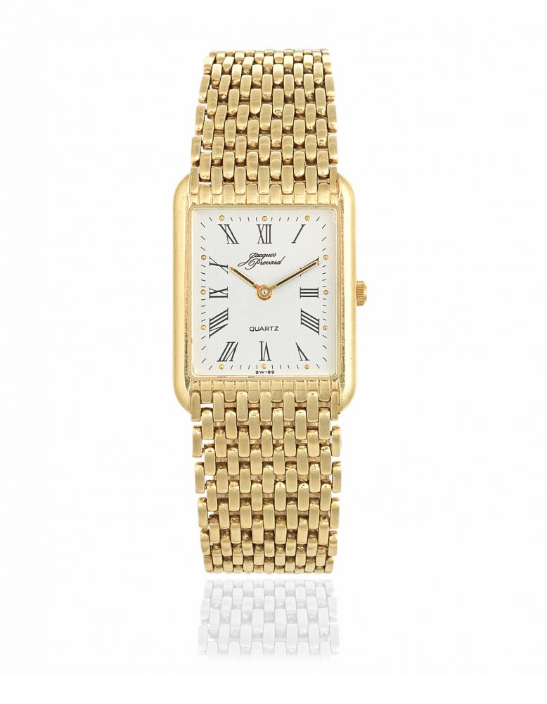 Jacques Perrard. A 14K gold quartz bracelet watch