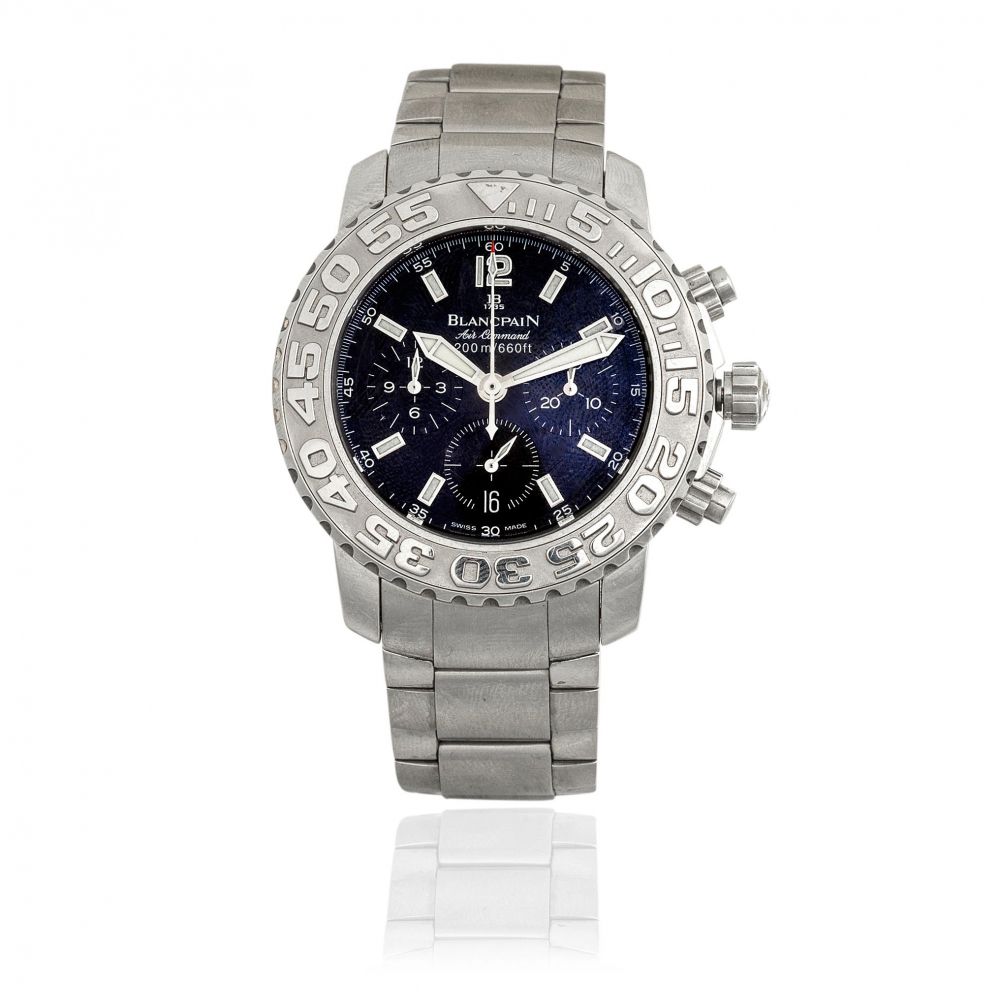 Blancpain. A stainless steel automatic calendar chronograph bracelet watch