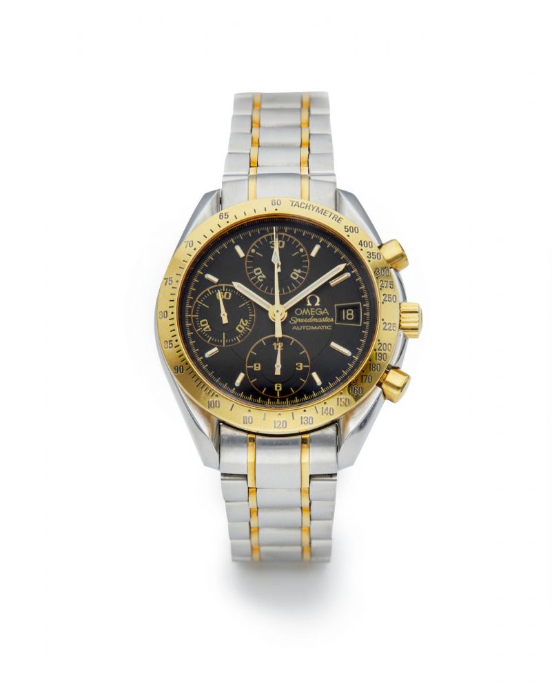 Omega | Speedmaster Automatic Date, A Yellow Gold and Stainless Steel Chronograph Bracelet Watch With date, circa 1995
