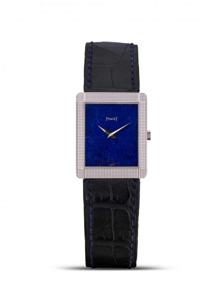 PIAGET | REF.9151, A WHITE GOLD WRISTWATCH WITH LAPIS LAZULI DIAL, CIRCA 1970