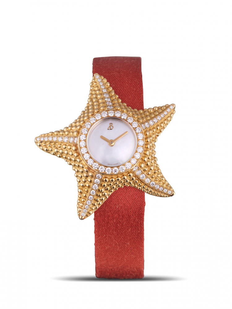 BERTOLUCCI | STELLA, REF.HJ123, A NEW OLD STOCK YELLOW GOLD AND DIAMOND-SET WRISTWATCH WITH MOTHER-OF-PEARL DIAL, CIRCA 2012