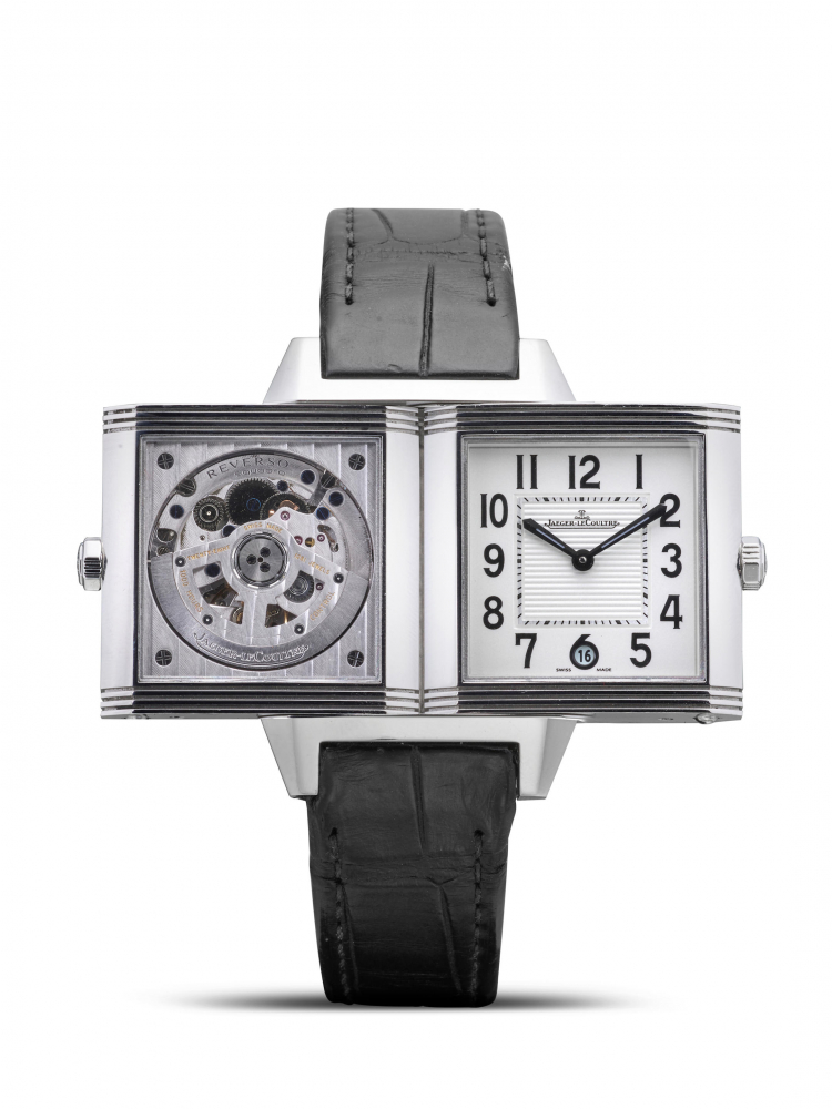 JAEGER-LECOULTRE | REVERSO SQUADRA REF.Q7048420, A STAINLESS STEEL WRISTWATCH WITH DATE, CIRCA 2010