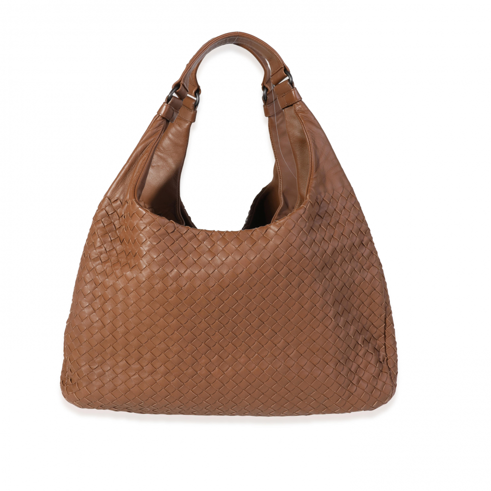 Bottega Veneta: a Brown Intrecciato Leather Large Campana Bag