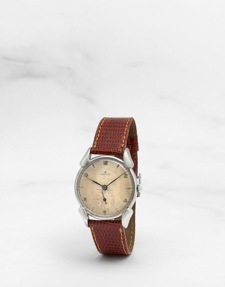 ROLEX. RARE MONTRE BRACELET EN ACIER AVEC MOUVEMENT MECANIQUE ABSORBEUR DE CHOCS