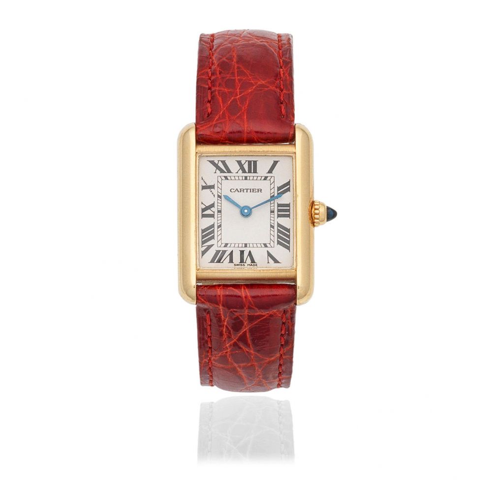 Tank Louis Cartier Men's Wrist Watch with Extra Band - Ruby Lane