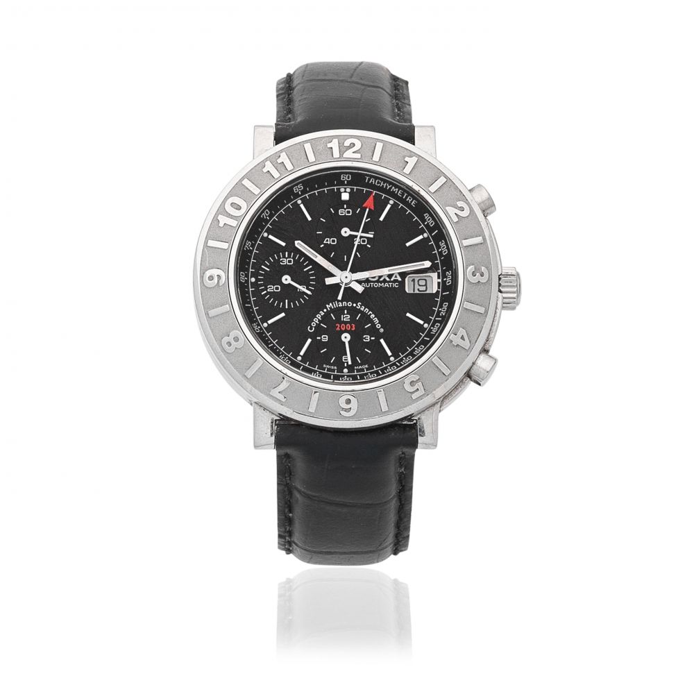 Doxa. A Limited Edition stainless steel automatic calendar chronograph wristwatch