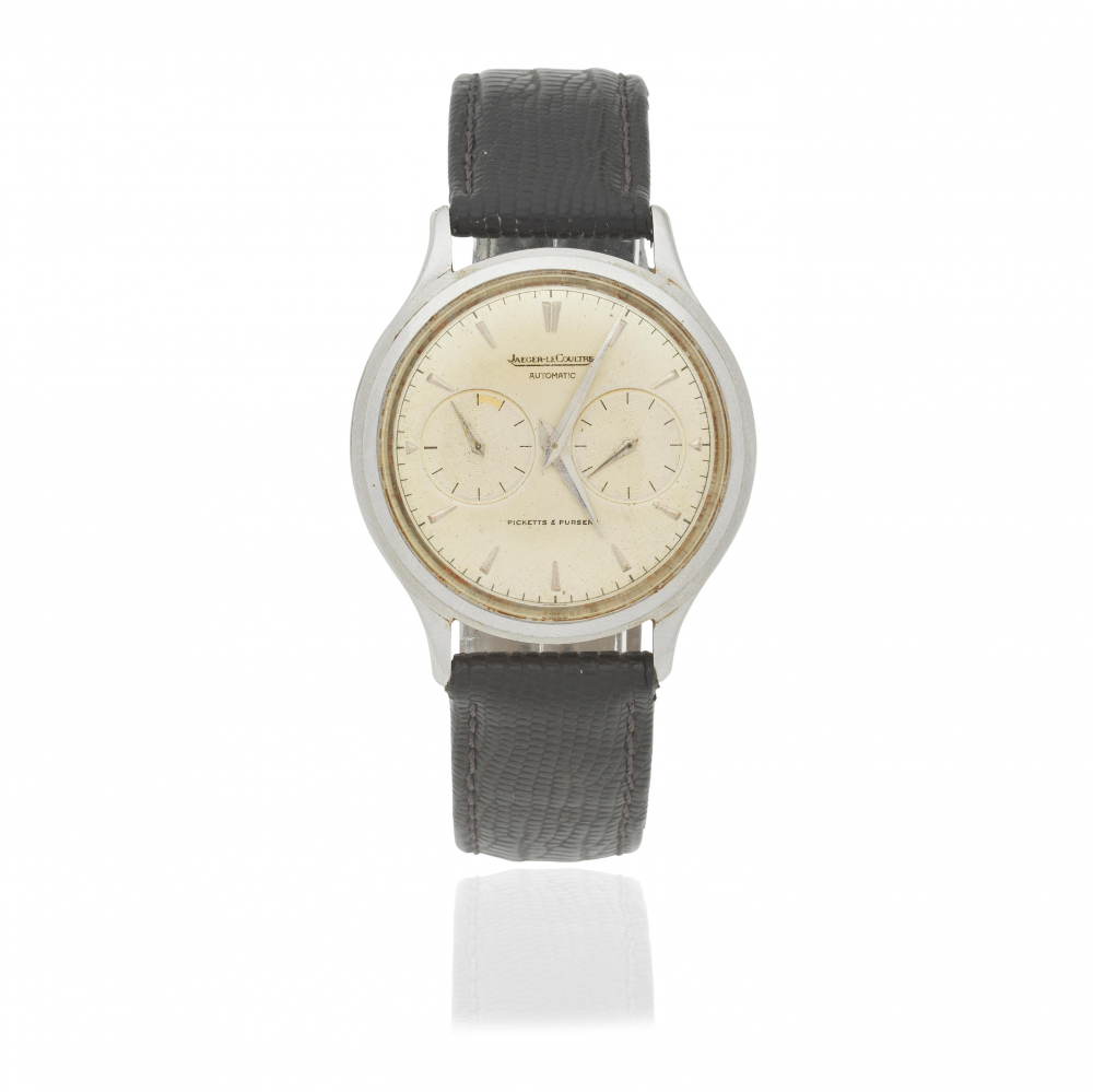 Jaeger-LeCoultre. A stainless steel bumper automatic wristwatch with power reserve retailed by Picketts & Pursers
