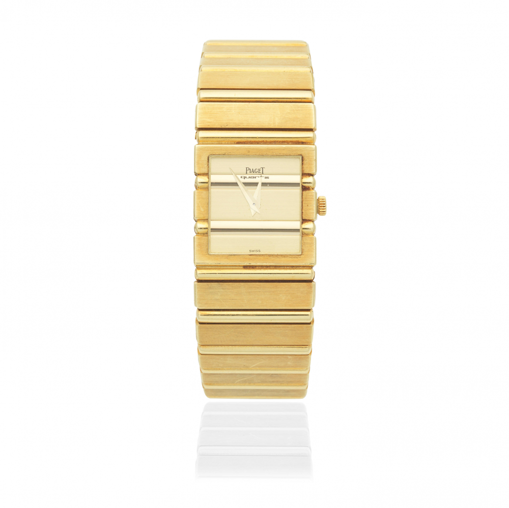 Piaget. A lady's 18K gold quartz bracelet watch