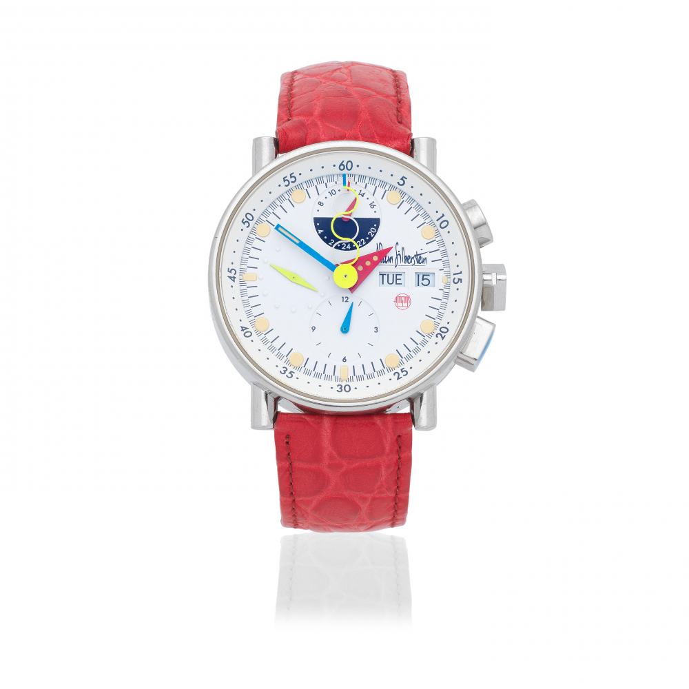 Alain Silberstein. A Limited Edition stainless steel automatic calendar chronograph wristwatch