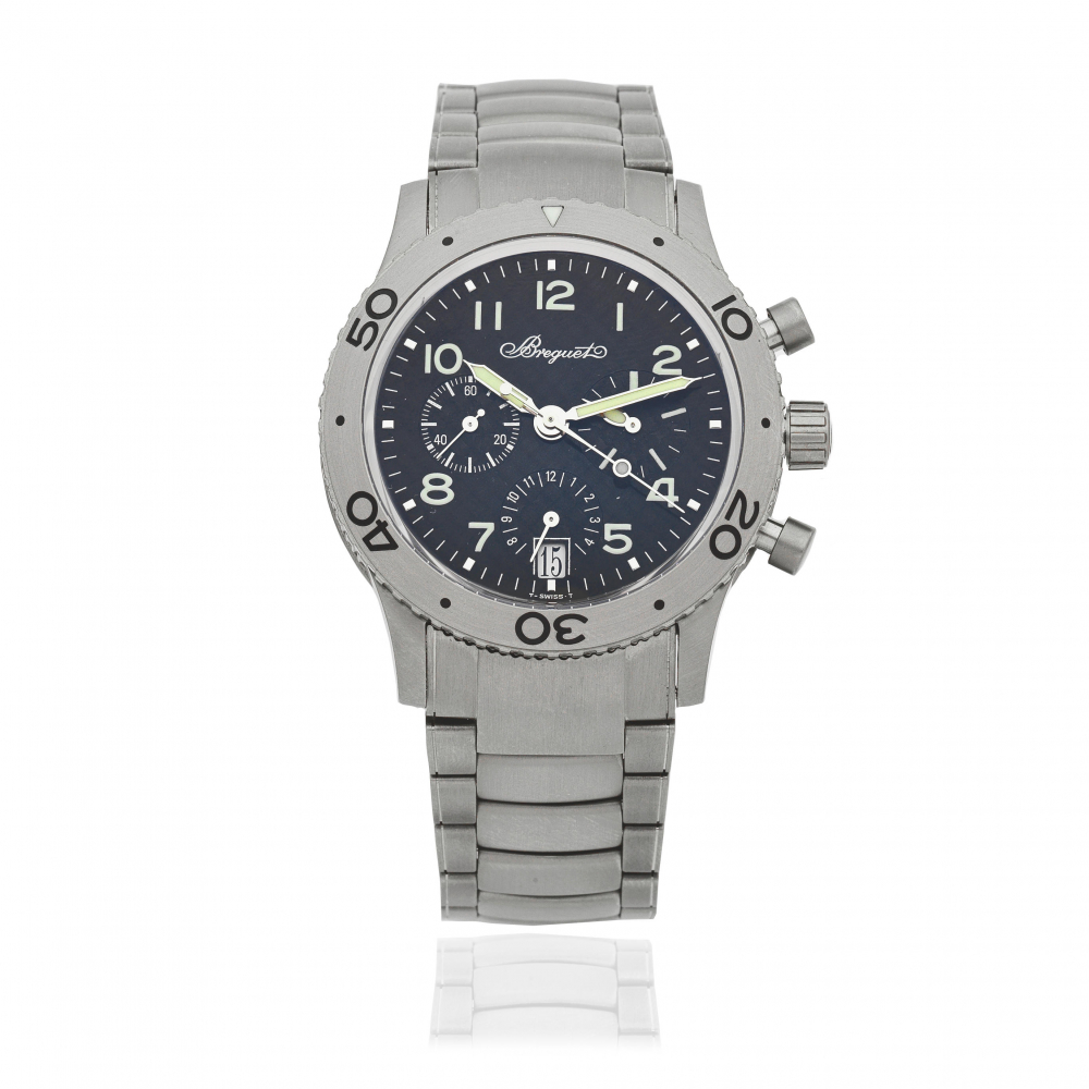 Breguet. A titanium automatic calendar chronograph bracelet watch