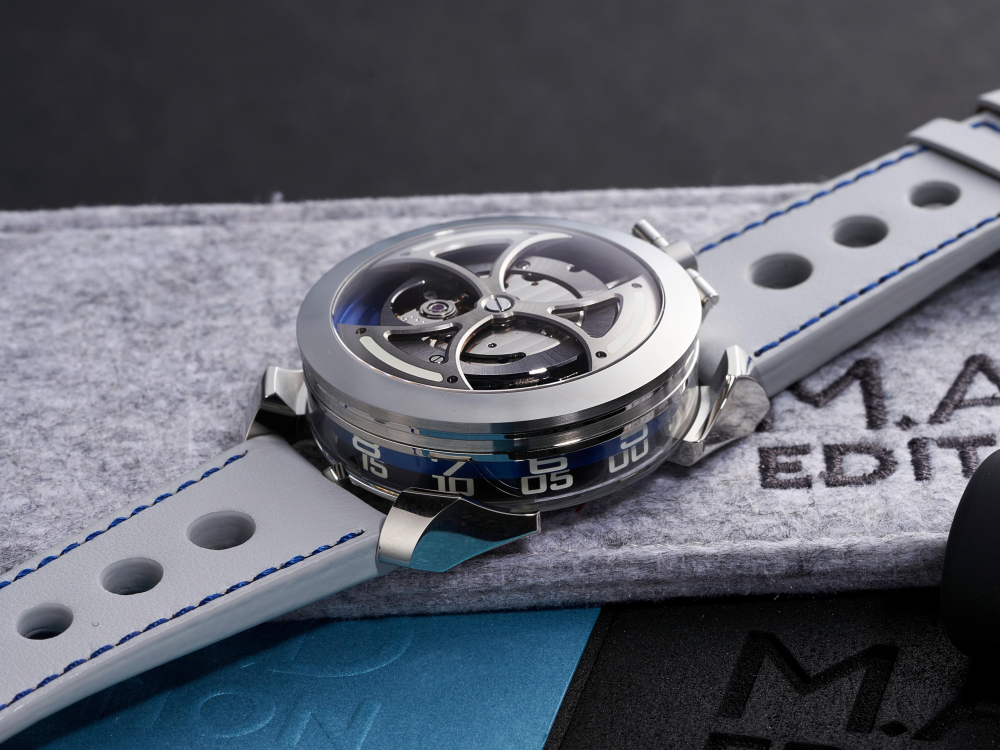 M.A.D. EDITIONS, COLLABORATION WITH MB&F | M.A.D.1, A RARE STAINLESS STEEL WRISTWATCH, CIRCA 2021