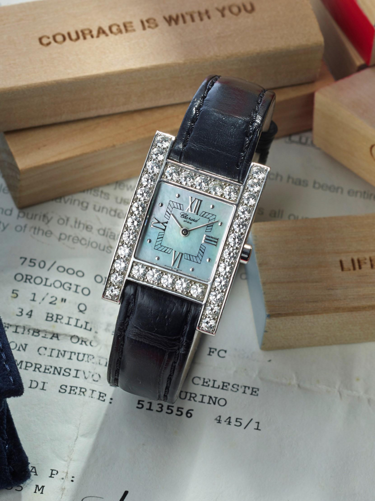 CHOPARD | H YOUR HOUR, REF.13/6621, A WHITE GOLD AND DIAMOND-SET WRISTWATCH WITH MOTHER-OF-PEARL DIAL, CIRCA 2010