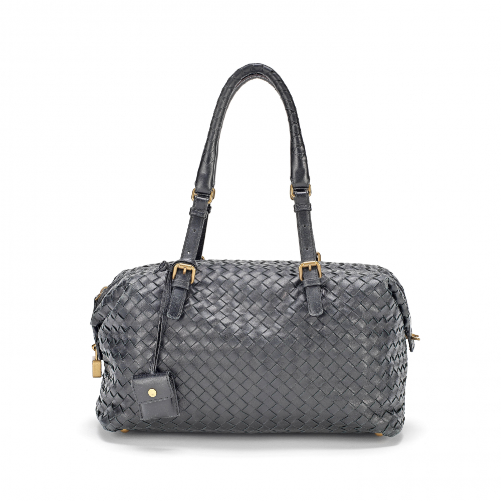 Bottega Veneta: a Black Intrecciato Montaigne Bag
