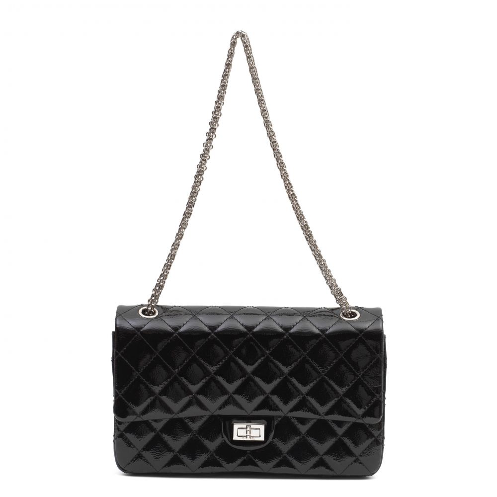 Bonhams : CHANEL BLACK AND WHITE FLORAL PRINT QUILTED CLASSIC FLAP BAG WITH  SILVER TONED HARDWARE (includes serial sticker, info booklet, authenticity  card, original dust bag and box)