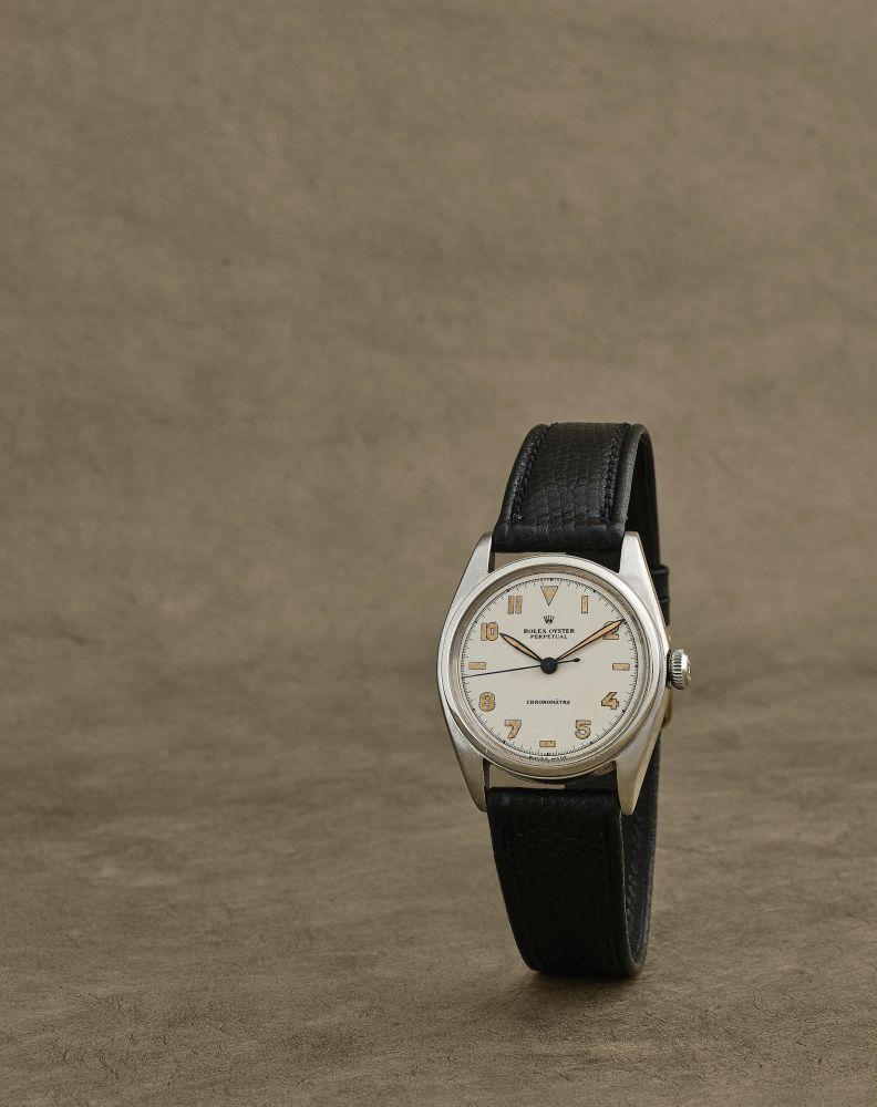 Rolex. Montre bracelet en acier bubble back mouvement automatique