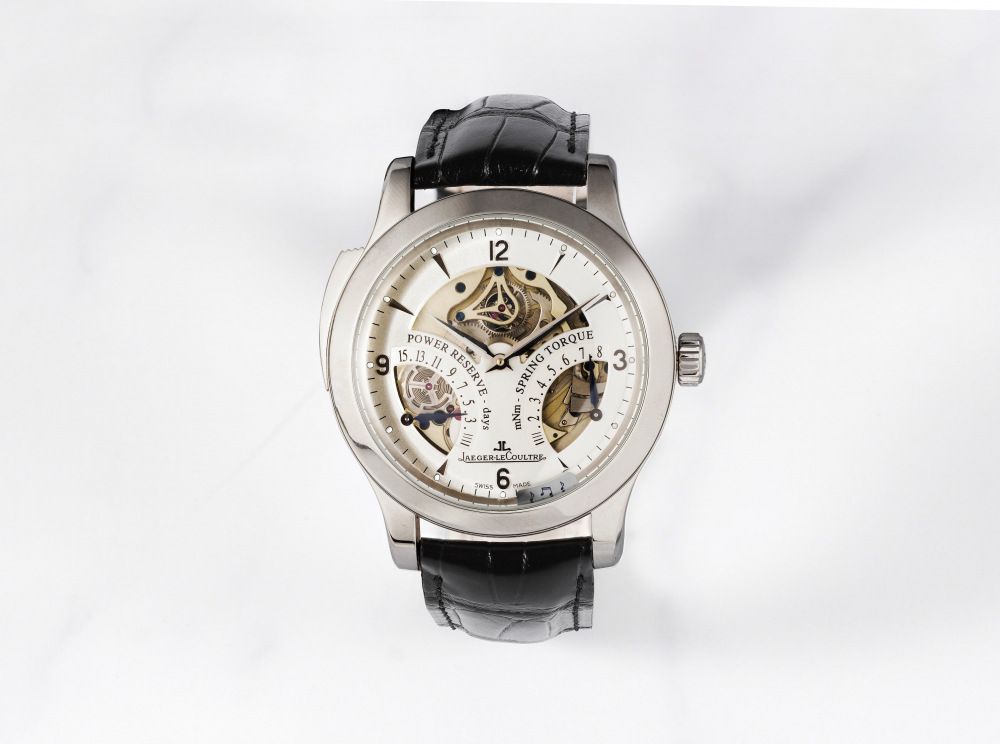 Jaeger-LeCoultre. Belle et rare montre bracelet en platine (950) à répétition minute en édition limitée mouvement mécanique