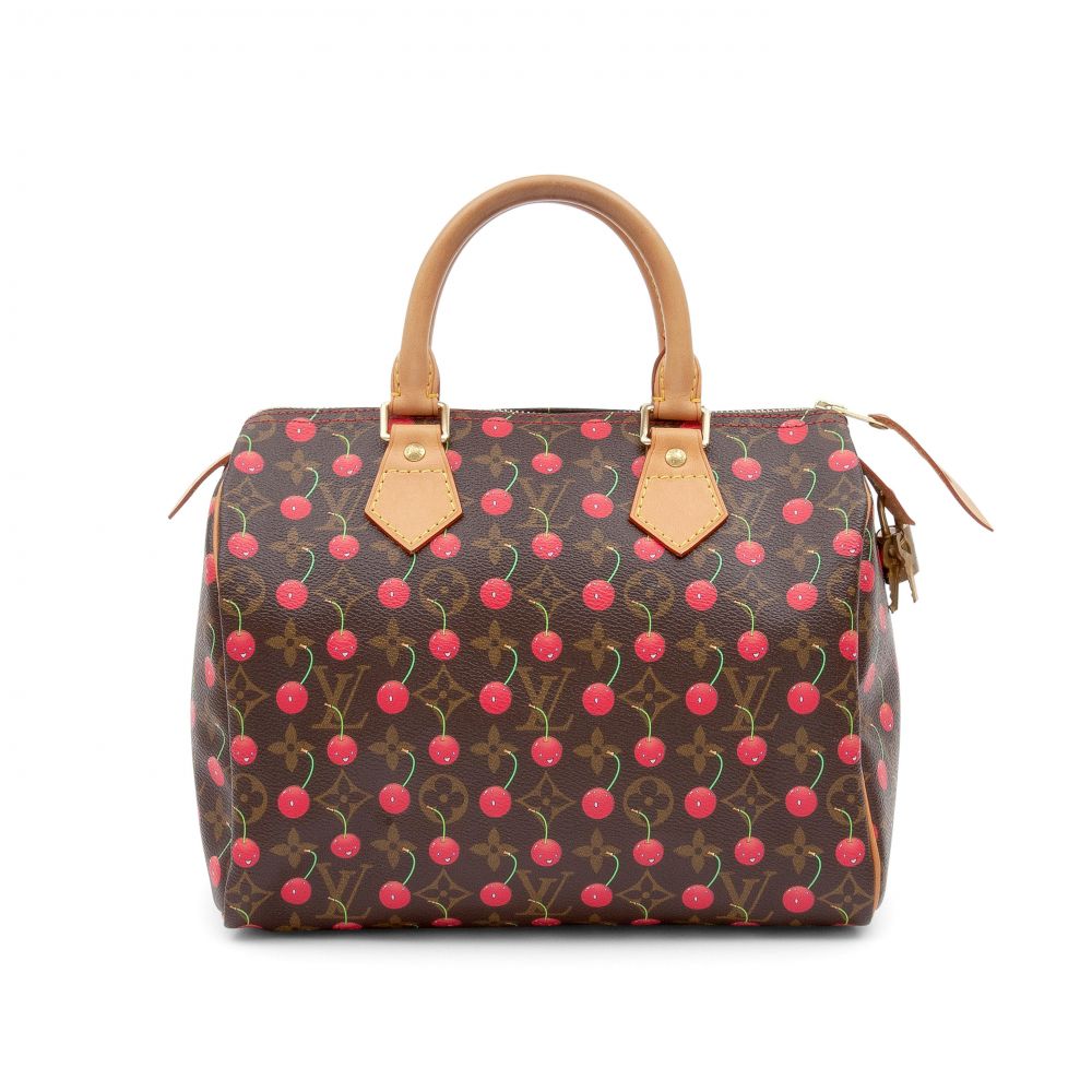 Louis Vuitton Cherries Cerises Monogram Speedy 25 vintage tote bag purse  red LV