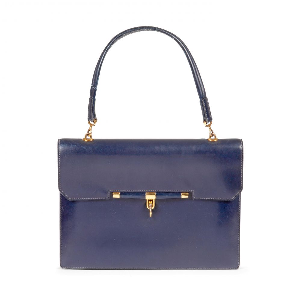 Hermès: Sac Palonnier en Veau Box Bleu