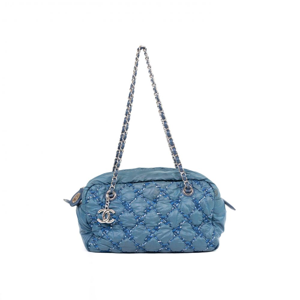 CHANEL Nylon Quilted Coco Cocoon Backpack Blue 1259094