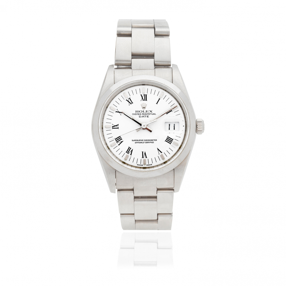 Rolex. A recently serviced stainless steel automatic calendar bracelet watch