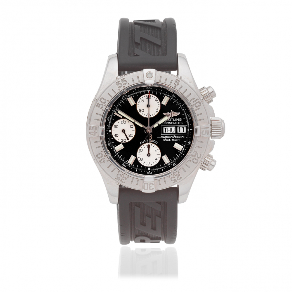 Breitling. A stainless steel automatic calendar chronograph wristwatch