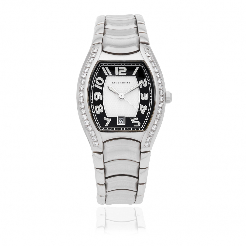 Kutchinsky. A lady's stainless steel diamond set quartz bracelet watch