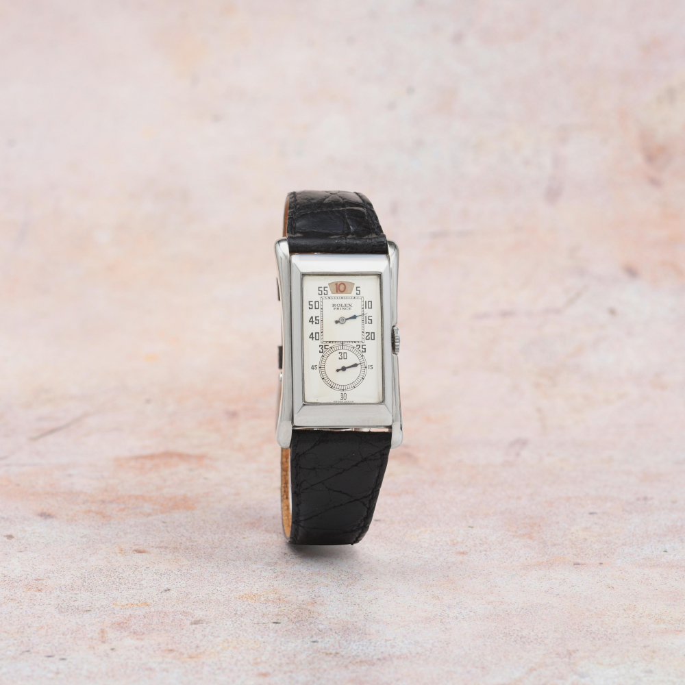 Rolex. A rare and unusual stainless steel manual wind jump hour wristwatch