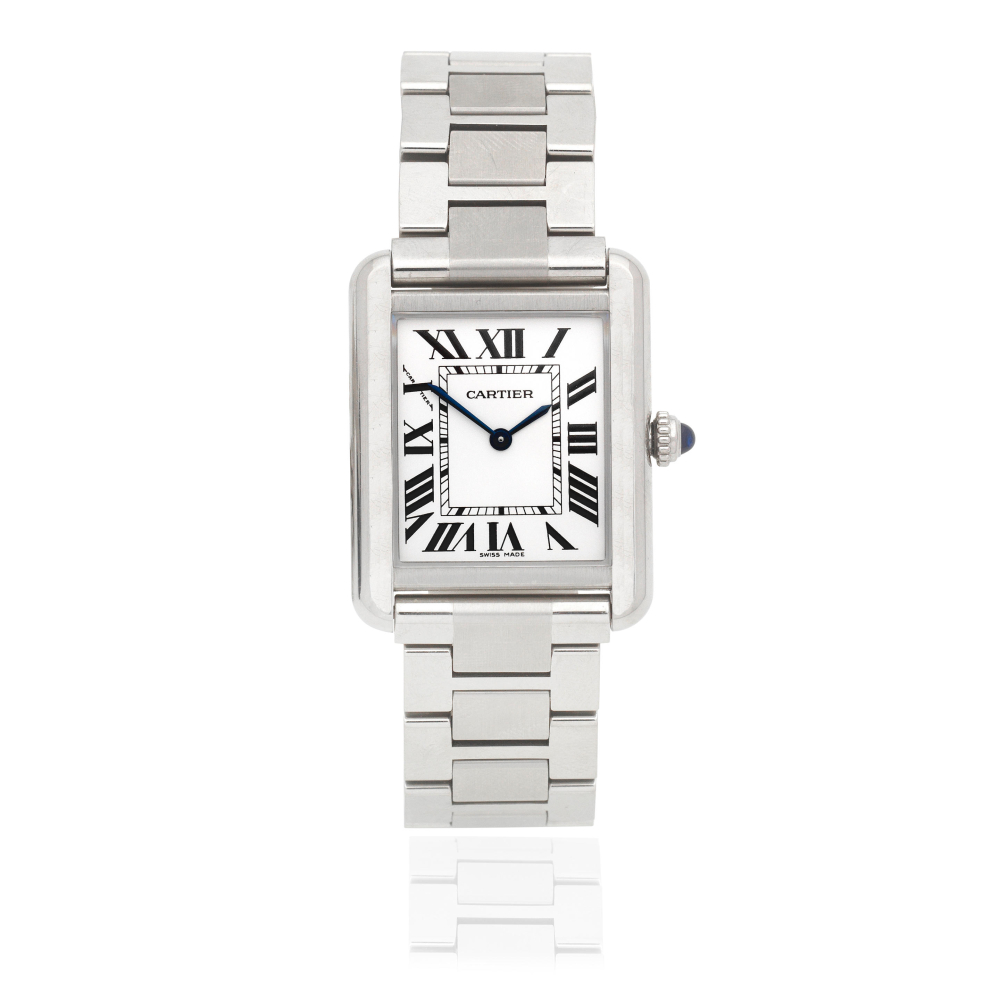 Cartier. A lady's stainless steel quartz bracelet watch