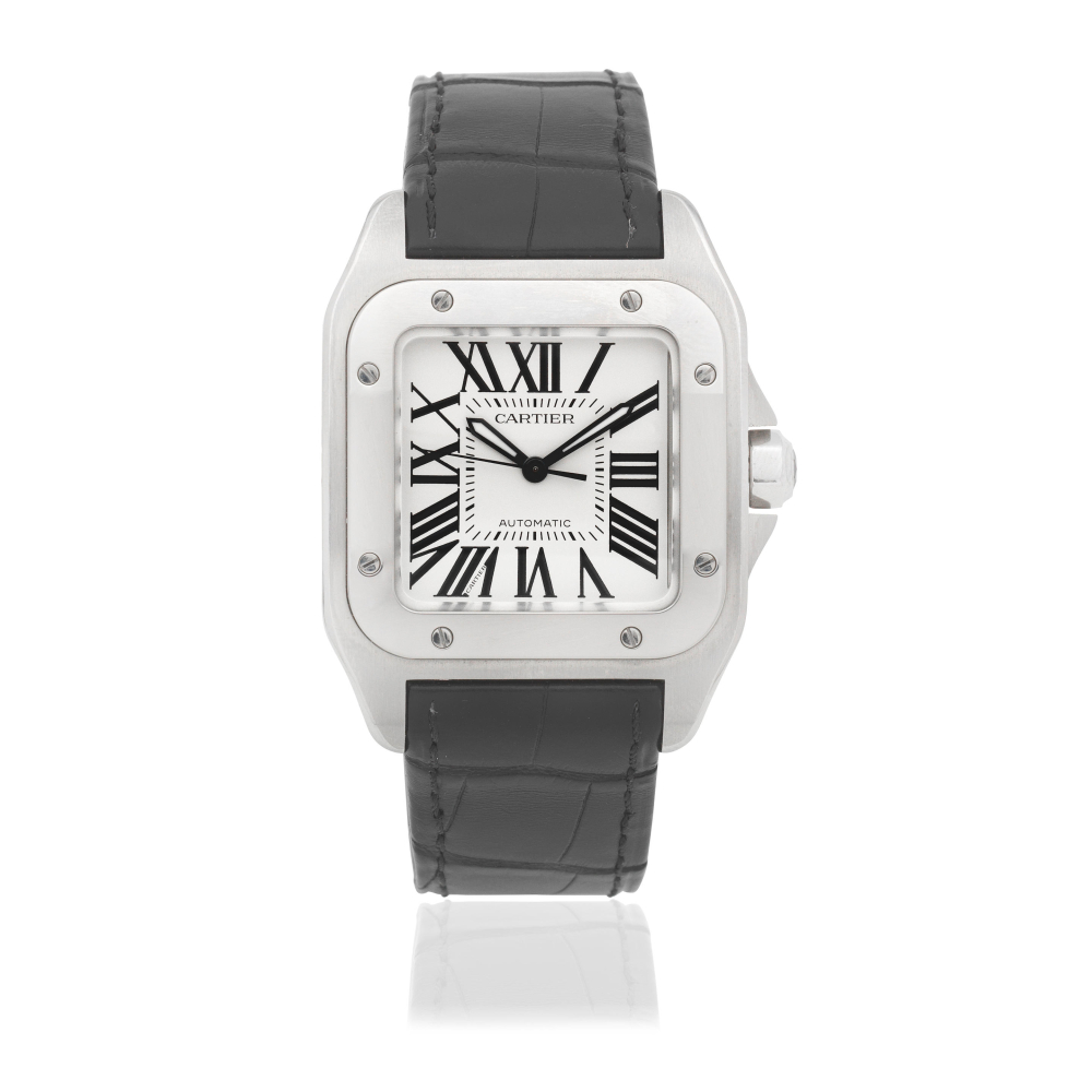 Cartier. A stainless steel automatic wristwatch