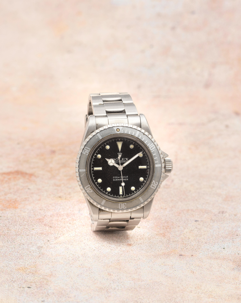 Rolex. A fine and rare stainless steel automatic bracelet watch with pointed crown guards