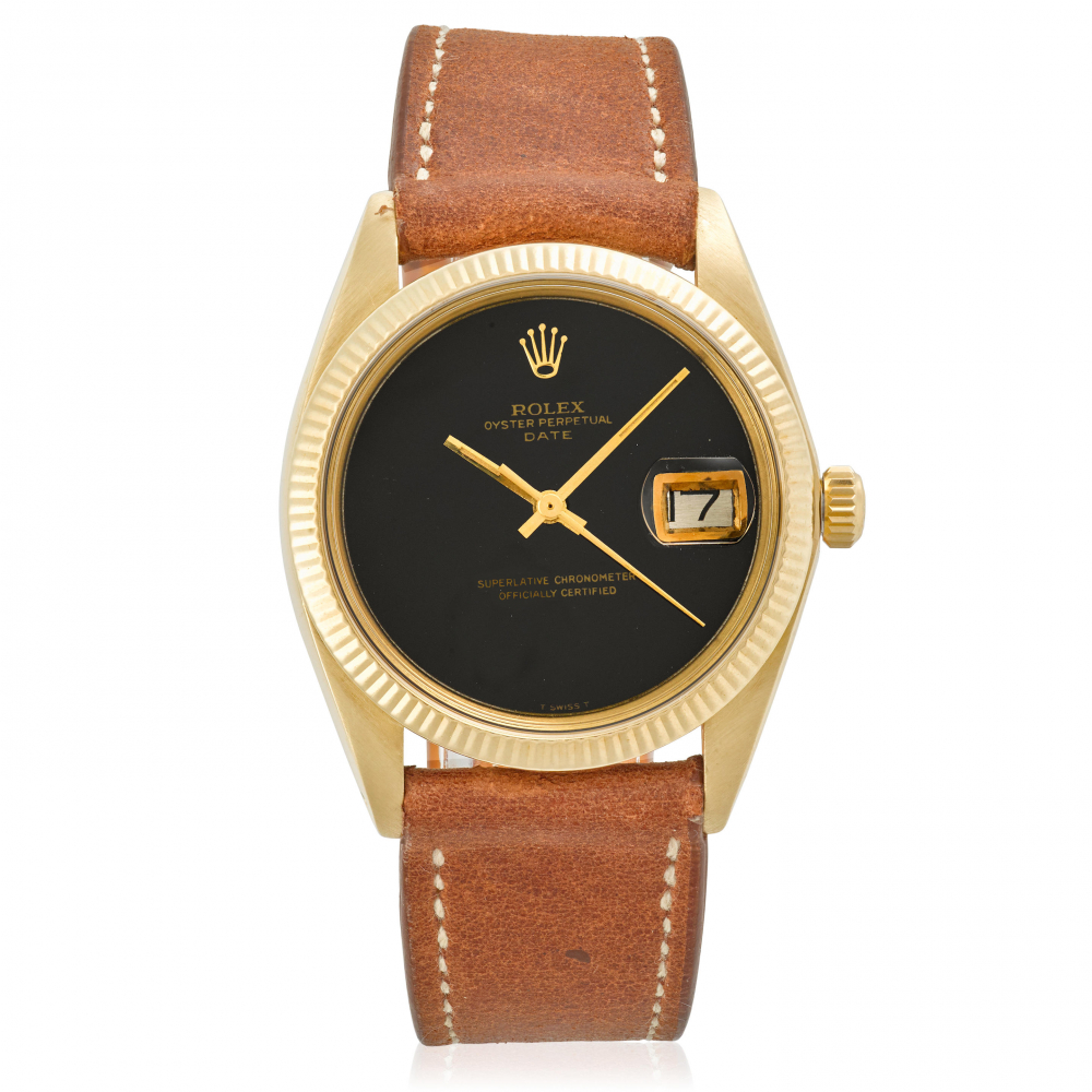 ROLEX. A 14K GOLD AUTOMATIC WRISTWATCH WITH DATE