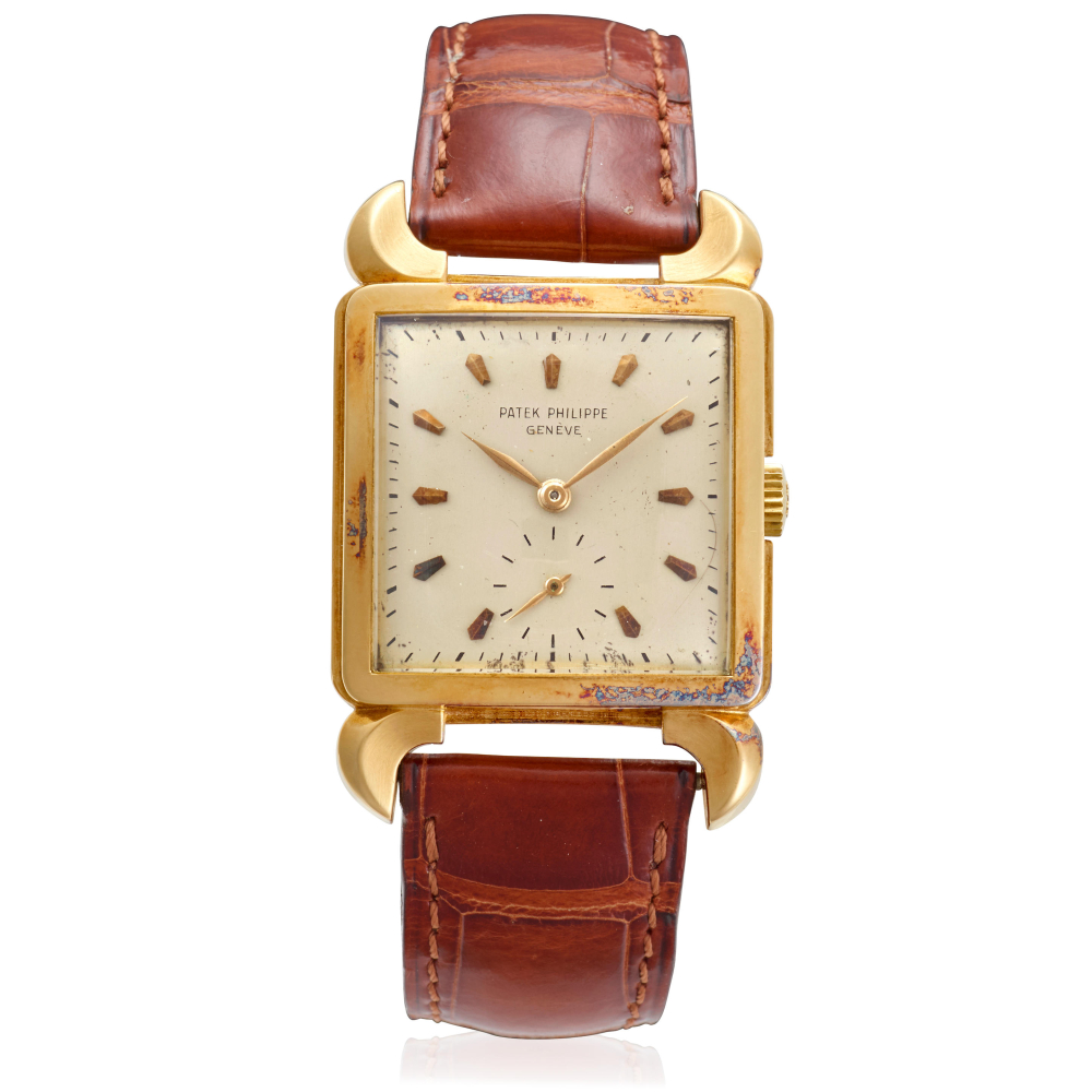 PATEK PHILIPPE. AN 18K GOLD MANUAL WIND WRISTWATCH